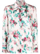 L'autre Chose Floral Print Shirt With Tie - Neutrals