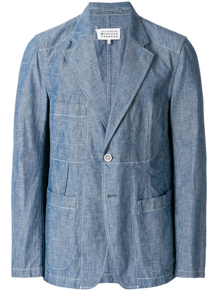 Maison Margiela Stitch Embellished Blazer - Blue