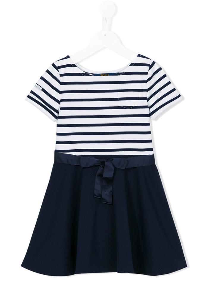 Ralph Lauren Kids Striped Bow Dress, Toddler Girl's, Size: 4 Yrs, Blue