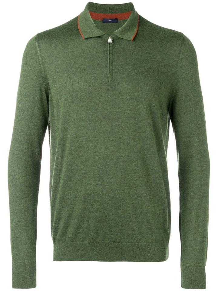 Larusmiani Zip-up Polo Shirt - Green