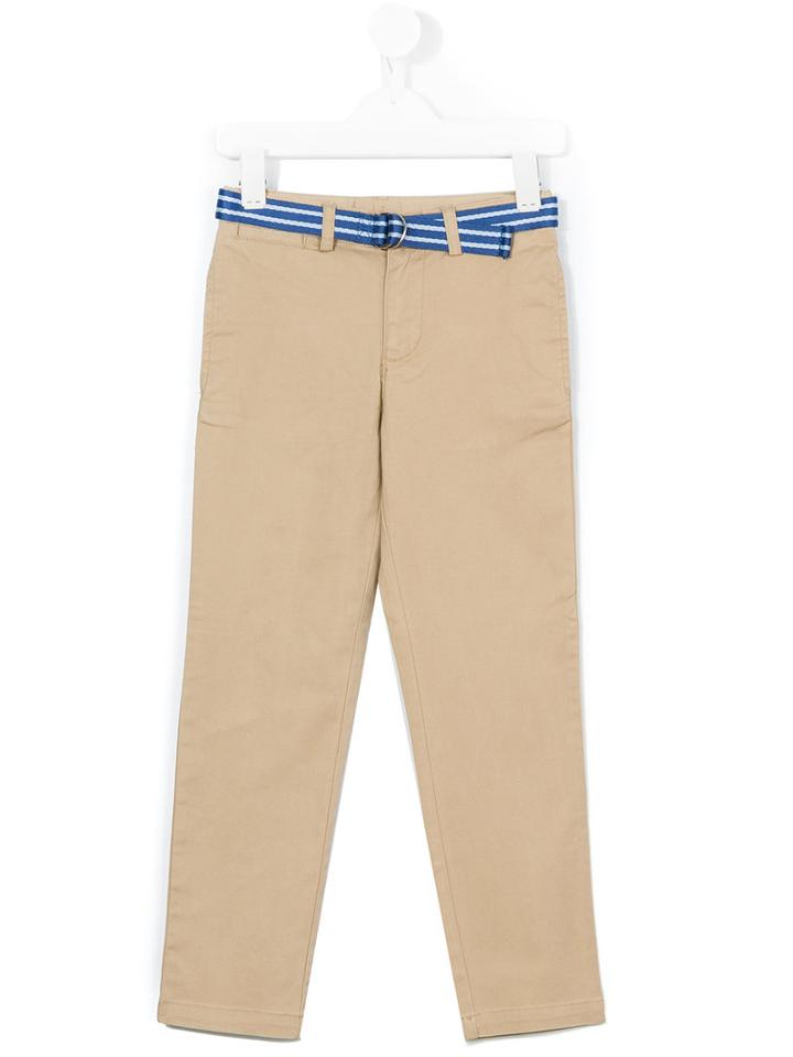Ralph Lauren Kids - Belted Chinos - Kids - Cotton/spandex/elastane - 2 Yrs, Nude/neutrals