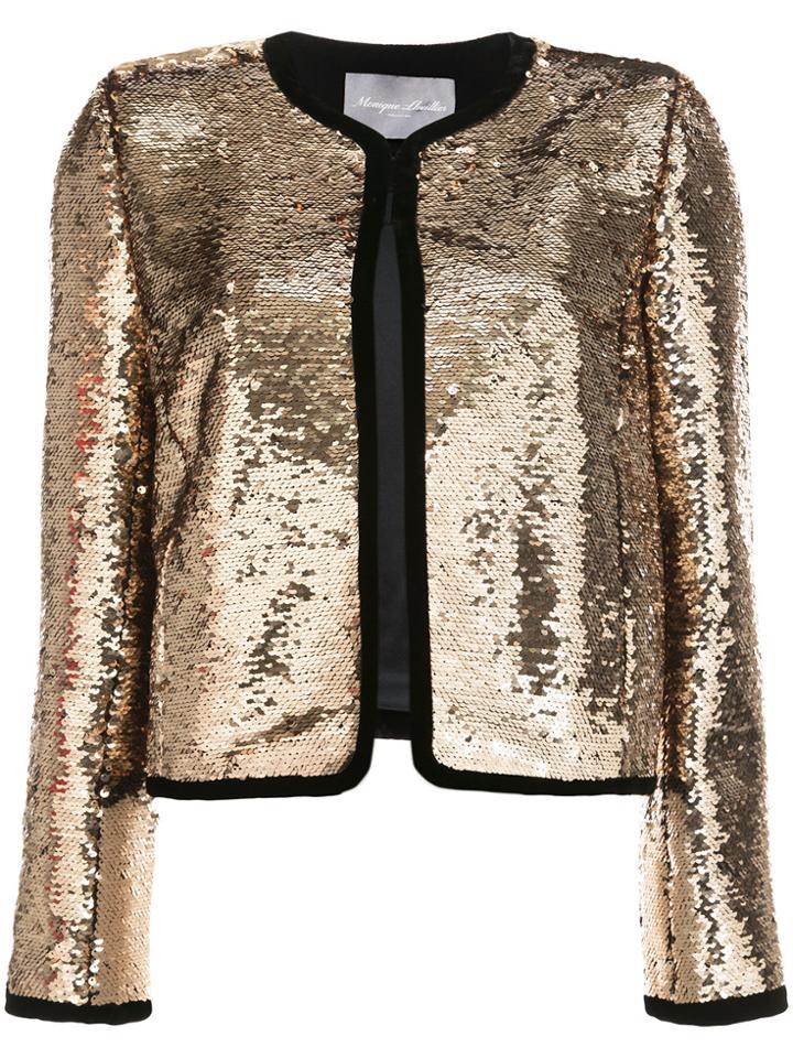 Monique Lhuillier Cropped Sequin Jacket - Metallic