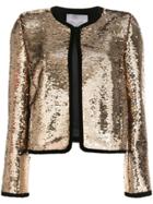 Monique Lhuillier Cropped Sequin Jacket - Metallic