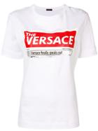Versace Logo Newspaper Print T-shirt - White