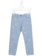 Stella Mccartney Kids Striped Daisy Detail Trousers, Kids Unisex, Size: 6 Yrs, Blue, Cotton/polyester