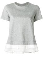 Sacai Lace Panel T-shirt - Grey