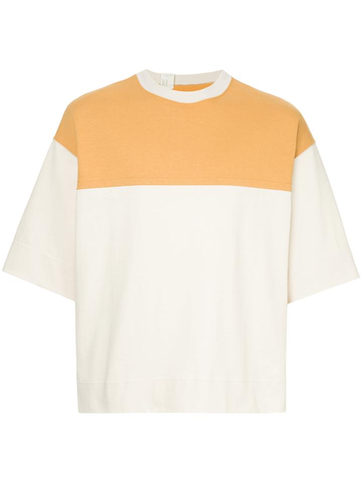 N. Hoolywood Oversized Colour Block T-shirt - Yellow & Orange