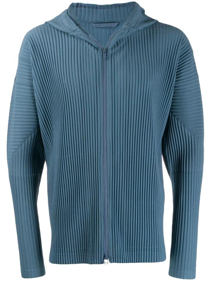 Homme Plissé Issey Miyake Pleated Zip-up Jacket - Blue