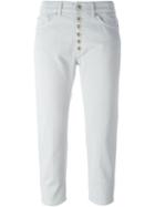 Dondup Buttoned Fly Trousers, Women's, Size: 28, Grey, Cotton/spandex/elastane