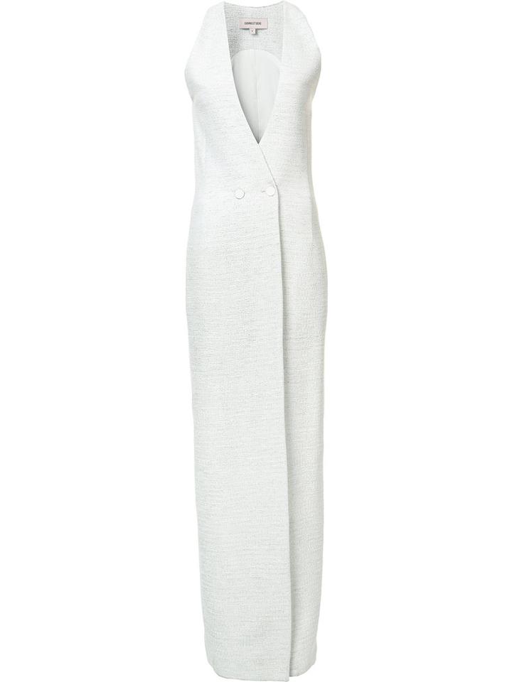 Front Slit Double-breasted Dress - Women - Polyester/polyurethane/spandex/elastane/viscose - 2, White, Polyester/polyurethane/spandex/elastane/viscose, Cushnie Et Ochs