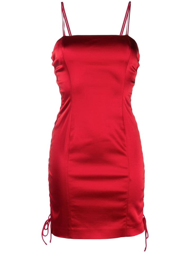Unravel Project Lace-up Mini Dress - Red