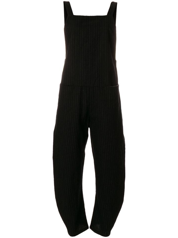 Apuntob Pinstripe Overalls - Black