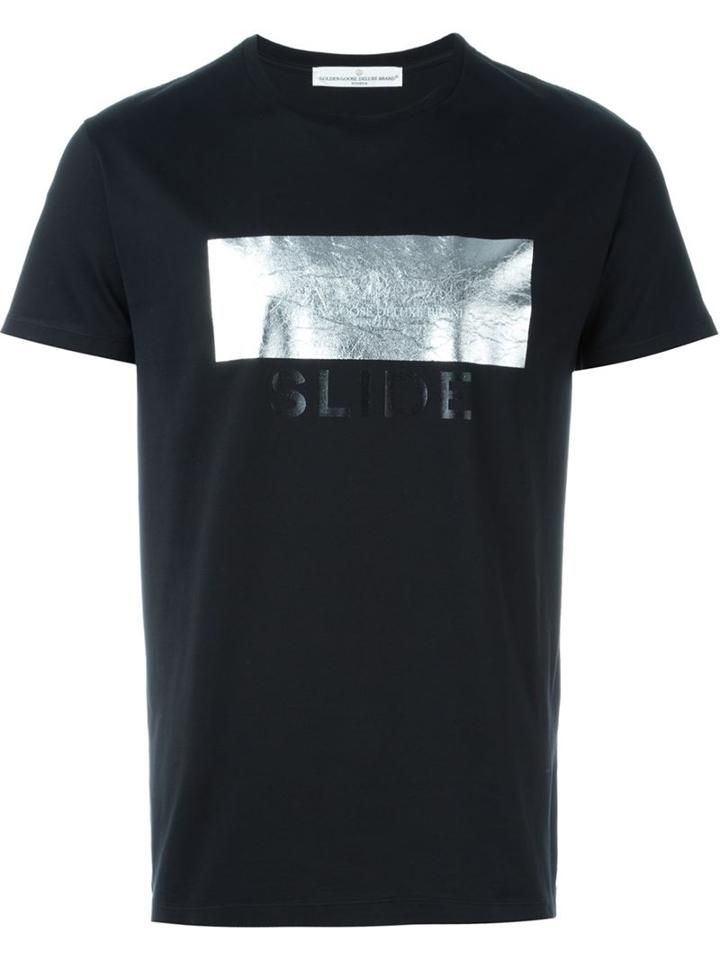 Golden Goose Deluxe Brand Foil Print T-shirt, Men's, Size: M, Black, Cotton