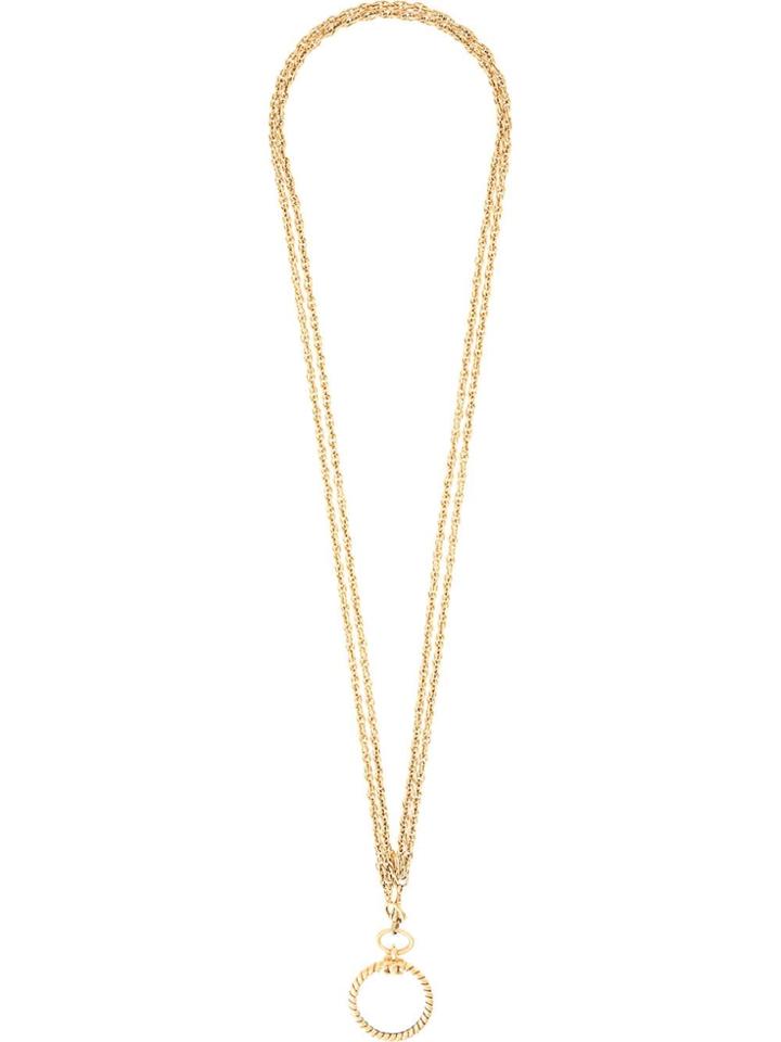 Chanel Pre-owned Circle Pendant Necklace - Gold