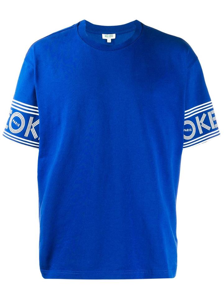 Kenzo Logo Printed Sleeve T-shirt - Navy