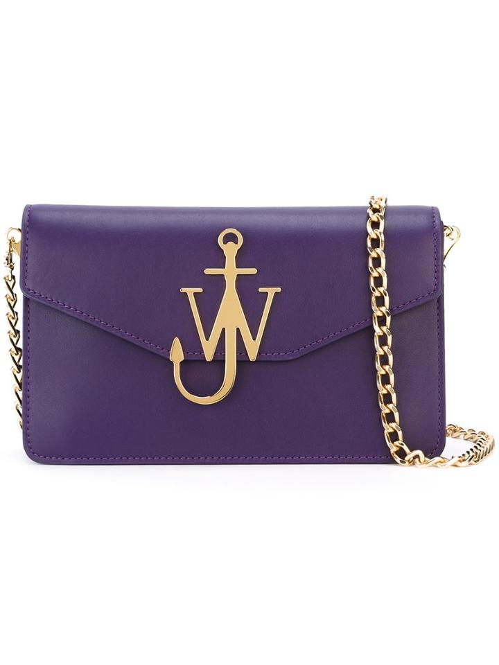 J.w.anderson Logo Plaque Clutch, Women's, Pink/purple