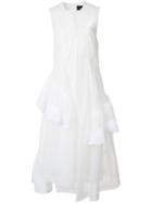 Simone Rocha Sheer Panel Asymmetric Dress, Women's, Size: 8, White, Polyester/viscose