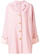Versace Vintage Single Breasted Coat - Pink & Purple