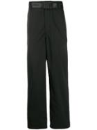 Wwwm Wide-leg Belted Trousers - Black