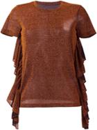 Mm6 Maison Margiela Ruffle T-shirt, Women's, Size: Medium, Yellow/orange, Polyamide/polyester