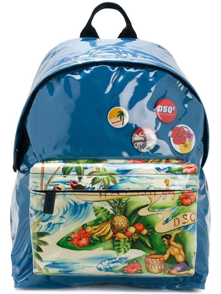 Dsquared2 Exotic Print Backpack - Blue