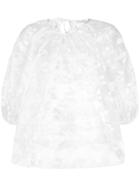 Cecilie Bahnsen Sheer Puffed Sleeve Blouse - White