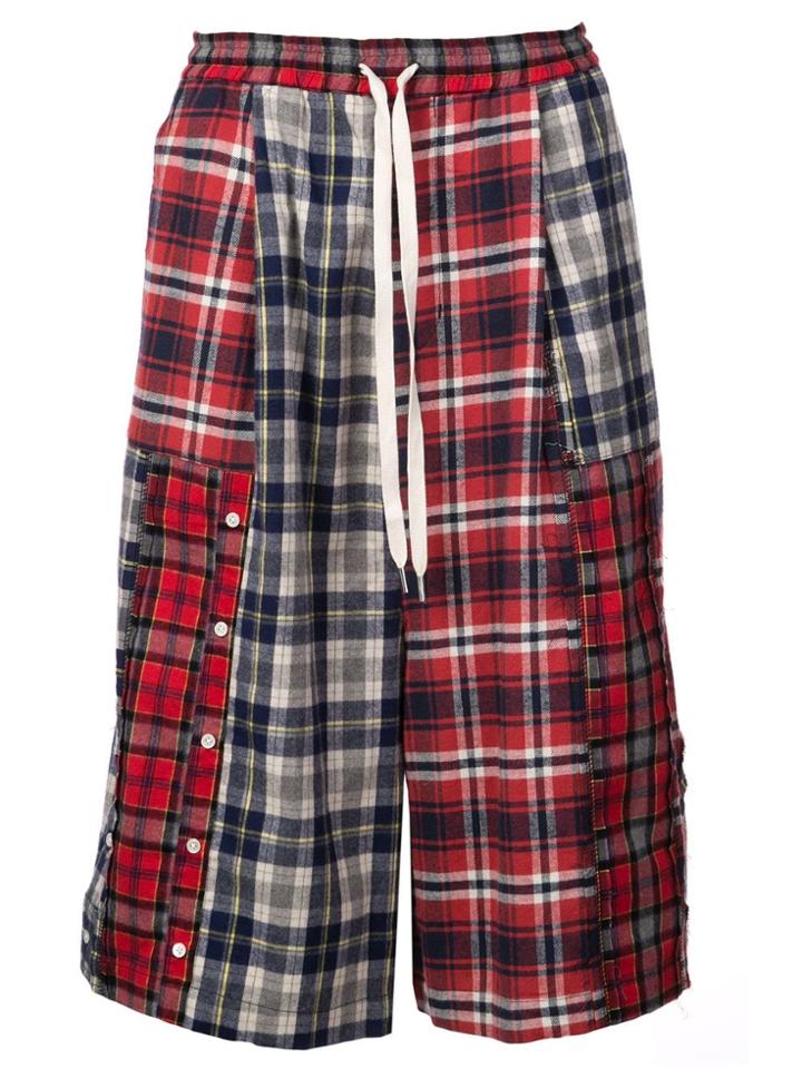Maison Mihara Yasuhiro Check Patchwork Bermudas - Multicolour