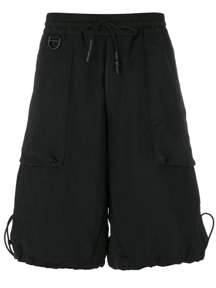 Y-3 Drawstring Hem Shorts, Men's, Size: Large, Black, Polyamide/spandex/elastane/polyester/cotton