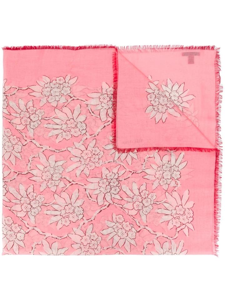 Valentino Floral Print Scarf - Pink
