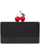 Edie Parker - Cherries Applique Clutch Bag - Women - Acetate - One Size, Black, Acetate