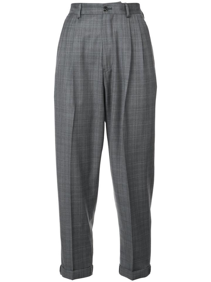 R13 Cropped Plaid Trousers - Grey