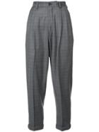 R13 Cropped Plaid Trousers - Grey