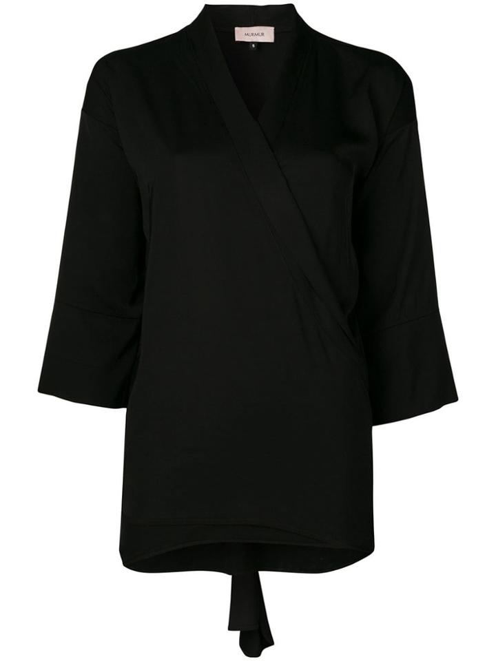 Murmur Oversized Bow Blouse - Black