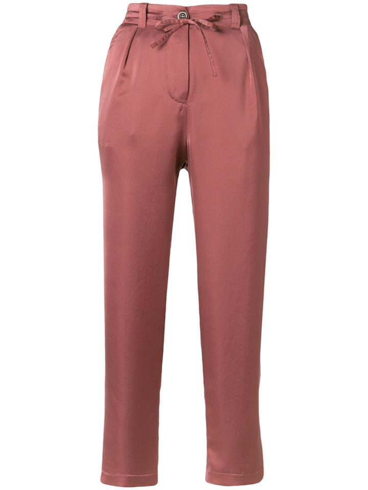 Santoni Cropped Tie Waist Trousers - Red