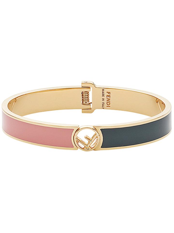 Fendi Logo Plaque Bracelet - Pink & Purple