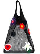 Christopher Kane Crochet Flower Mesh Shopper, Women's, Black