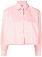 Gcds Cropped Distressed Shirt - Pink