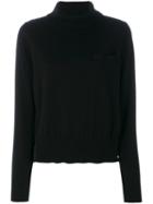 Sacai - Roll Neck Contrast Back Sweater - Women - Polyester/wool - 4, Black, Polyester/wool
