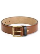 Ami Alexandre Mattiussi Square Buckle Belt, Men's, Size: 110, Brown, Calf Leather/nubuck Leather