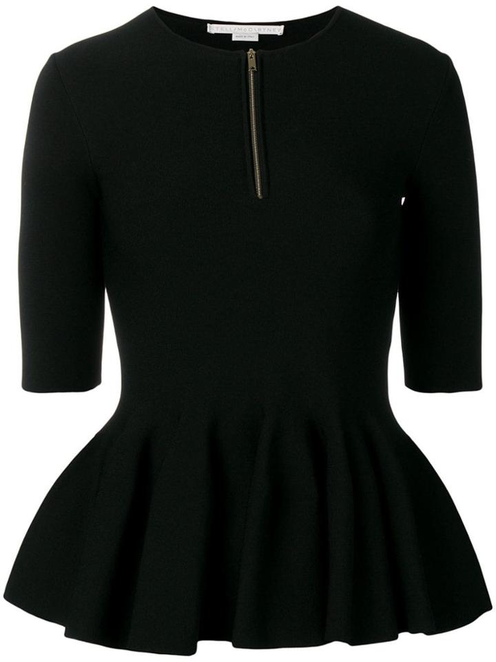 Stella Mccartney Half-zip Peplum Top - Black