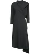 Astraet Belted Asymmetric Dress - Black
