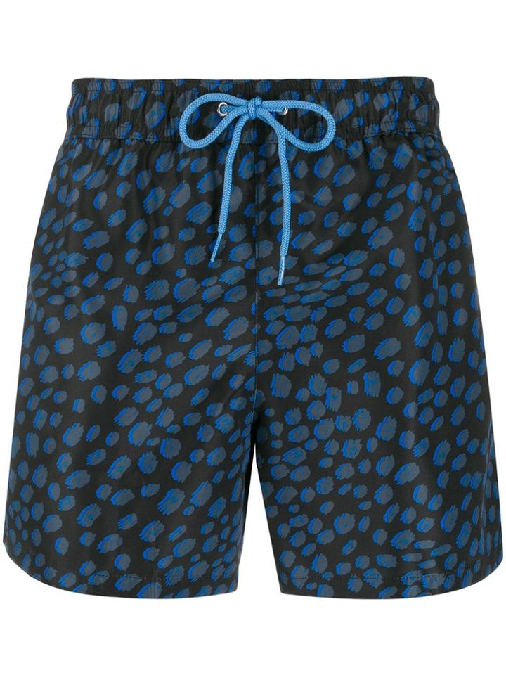 Paul Smith Cheetah Print Swim Shorts - Blue