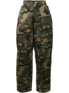 Hood By Air Camouflage Print Trousers, Men's, Size: 34, Green, Cotton