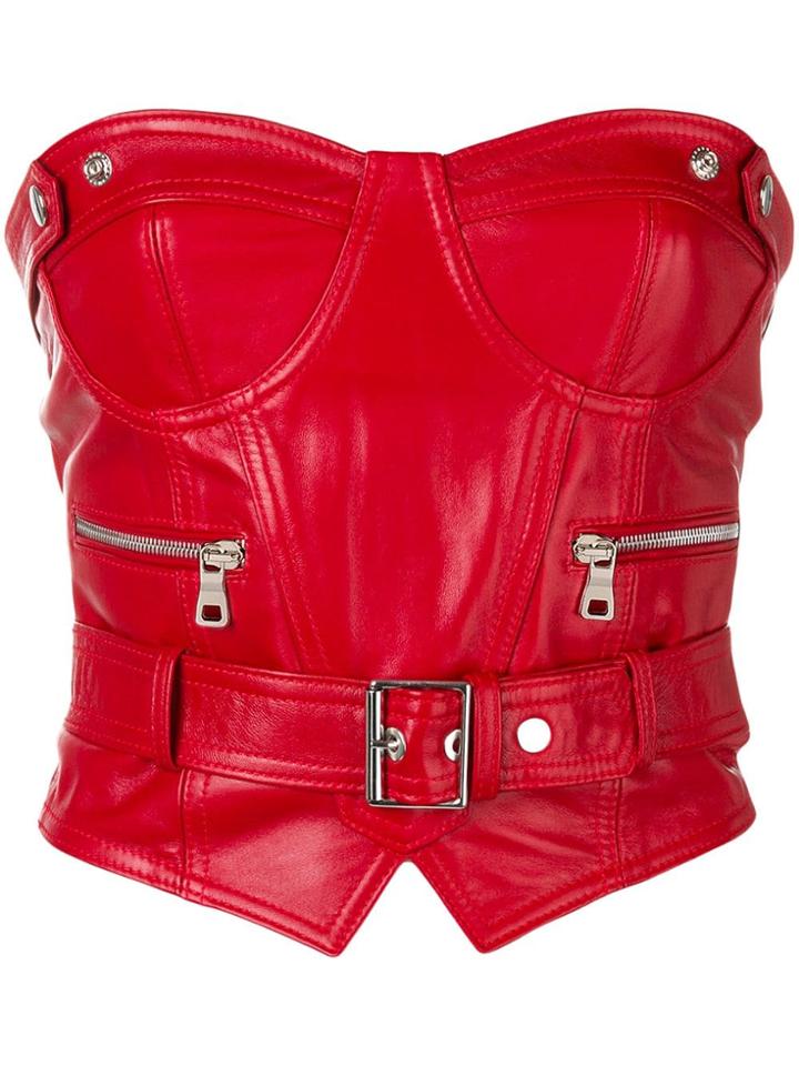 Manokhi Belted Biker Corset - Red