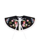 Vivetta - Floral Embroidery Collar - Women - Cotton - One Size, Black, Cotton