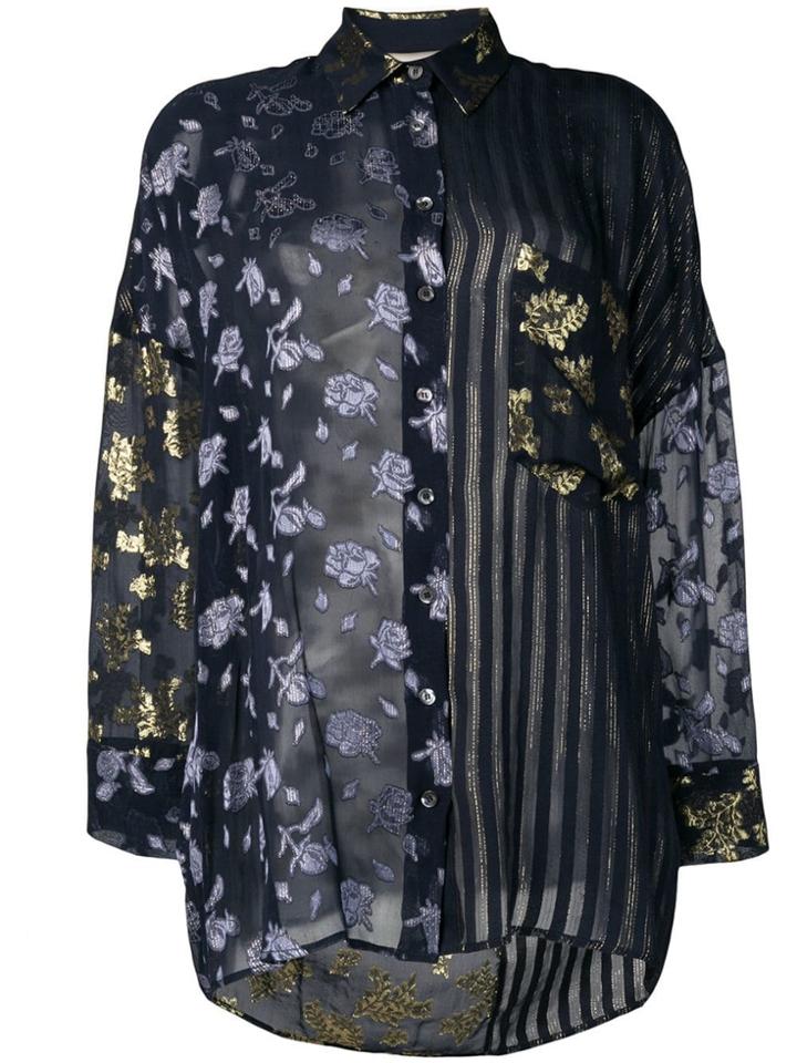 Semicouture Multi-pattern Shirt - Blue