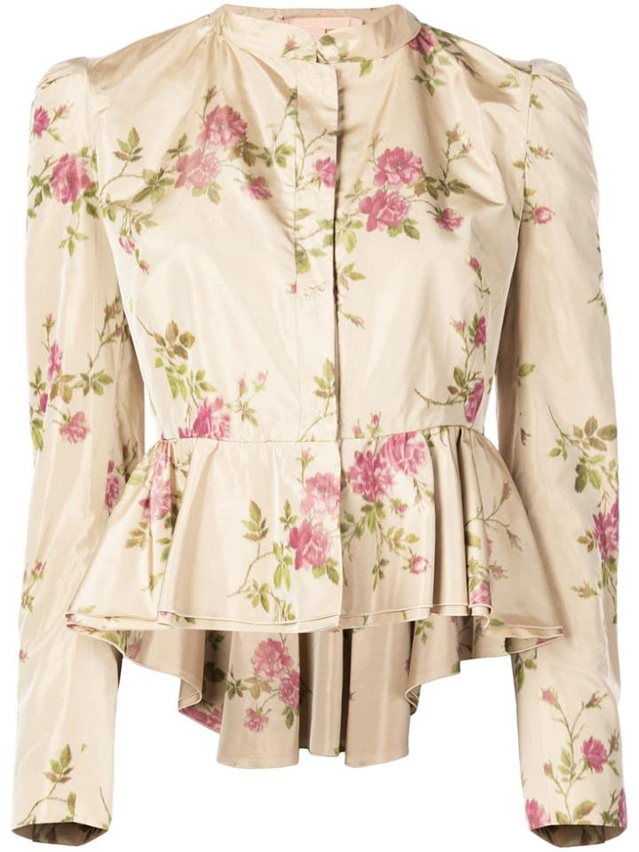 Brock Collection Oxa Floral Ruffle Hem Top - White