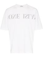 Stone Island Upside Down Logo Embroidered Cotton T-shirt - White