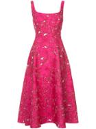 Lela Rose - Floral Embroidery Dress - Women - Silk/polyamide/polyester - 8, Pink/purple, Silk/polyamide/polyester