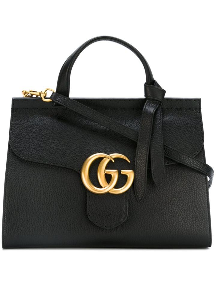 Gucci 'gg Marmont' Tote, Women's, Black, Calf Leather